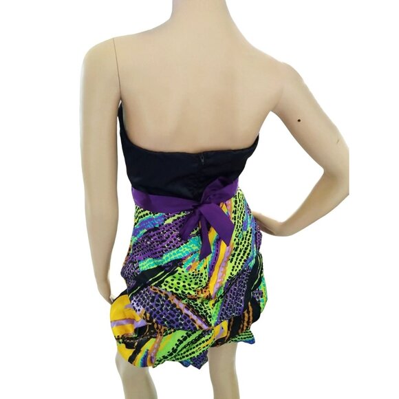 I.N. San Francisco Strapless Animal Print Party Dress Size 3 Multicolor - Picture 6 of 10